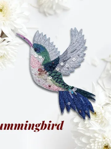 Hummingbird brooch on felt machine embroidery designs digital embroidery pattern clothing décor embroidery motif 3D Hummingbird embroidery $4.62
