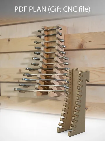 Wrench Holder Plans (PDF, SVG) for Workshop – DIY French Cleat Storage System $2.50