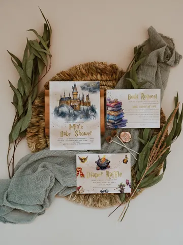 DIY Wizarding World Baby Shower Set; Magic School Baby Shower Template; School of Wizard Baby Shower invitation template; wF55 $22.95