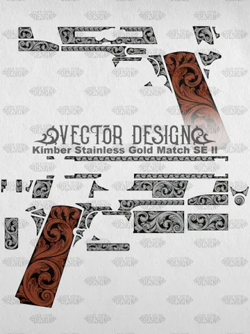 VECTOR DESIGN Kimber Stainless Gold Match SE ll Scrollwork $100.00