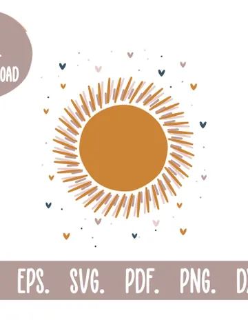 Autumn Copper Sun Svg Fall Png Glowforge Svg Files Cricut Silhouette Digital Download Sublimation Designs Dxf For Laser Cut New Baby Gift $3.00
