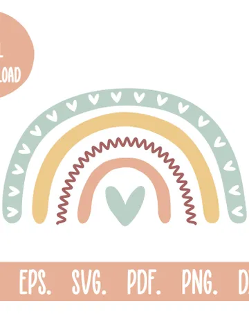 Rainbow Vector File Svg Dxf Png Pdf Ai Eps Unique New Baby Shower Gift Boho Clipart Svg Designs Svg Cut Gift Boho Svg Cut Files For Cricut $3.00