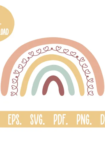 Rainbow Baby Shower Gift Svg Dxf Png Pdf Ai Eps For Shirts Boho Clipart Designs Silhouette Prints Laser Cut File Cricut Dxf For Plasma $3.00