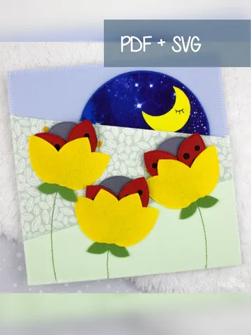 Day and Night - Felt Busy Book Page - Sewing Pattern $6.00