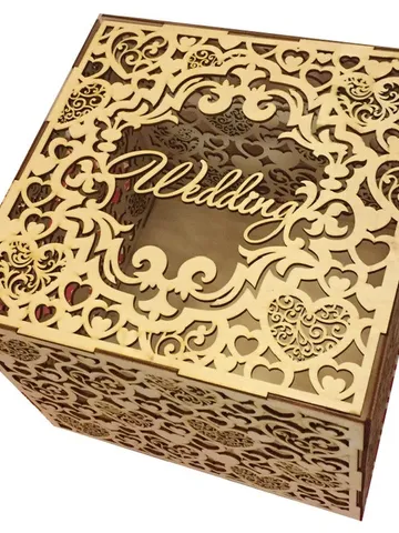 Digital Template Cnc Router Files Cnc Wedding Box Files for Wood Laser Cut Pattern $6.50