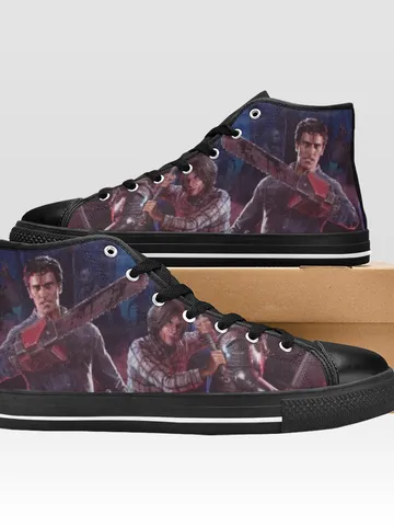Evil Dead Shoes, High-Top Sneakers, Handmade Footwear $59.97