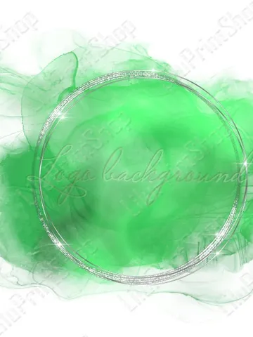 Green and silver Logo Background Png, Halloween Alcohol ink green logo design, Green and silver circle logo overlay Instant download $2.44