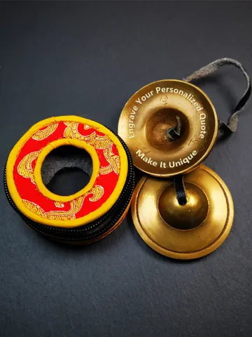Gandhanra Customized Engrave Tibetan Cymbals,6.5cm Tingsha Bell,Buddhism Ritual Implement,Handmade in Nepal $19.99