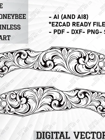 Custom Knife Engraving Spyderco Honeybee Black Stainless Scroll Art. Knive engraving,laser engraving knife,hand engraving,knife scroll $25.00