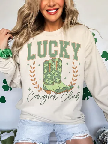Lucky Cowgirl Png,St. Patrick's Day Png,Western png,Cowgirl png,Cowboy png,Trendy png,Irish png,Shamrock Png Happy go Lucky Clover Png $3.90