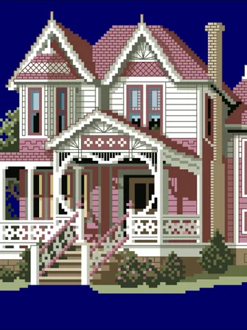Vintage Cross Stitch Pattern Victorian House Counted Digital Download PDF $5.50