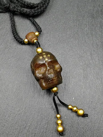 Gandhanra Vintage Tibetan Kapala Leg Bone Amulet,Unique Citipati Skull Charm $169.99