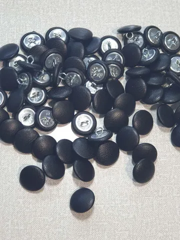 Genuine leather buttons. Round handmade buttons. Used for clothing furniture handicrafts creativity. Diameter 28L 18 mm. White Black buttons $70.00