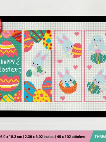 Happy Easter 4 Bookmarks Set Cross stitch pattern | Embroidery Pattern | Instant Download | Embroidery Designs $8.60