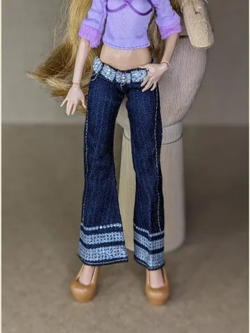 Blue low jeans for 10.5-inch female dolls (MH, EAH) $10.00