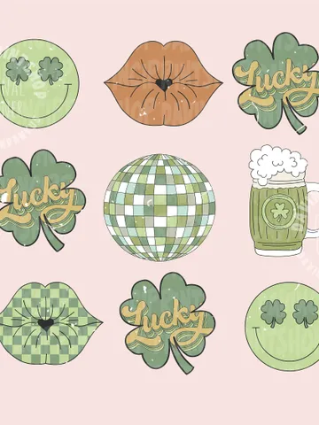 Retro St Patrick's Smile Clover Disco Png, St Patrick's Smile Png, Vintage St Patrick's Smiley Clover Disco Smile Sublimation, Groovy png $7.00