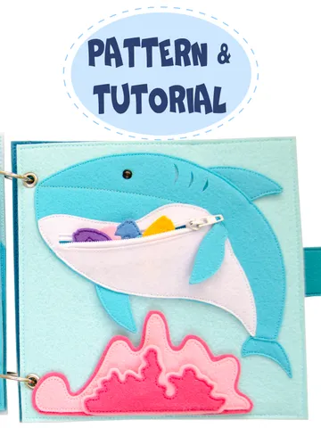 Quiet book page, Under the sea, Shark, Pattern and Tutorial, SVG files $4.00