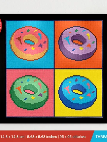 Donut Andy Warhol Cross stitch pattern | Embroidery Pattern | Instant Download | Embroidery Designs $5.94