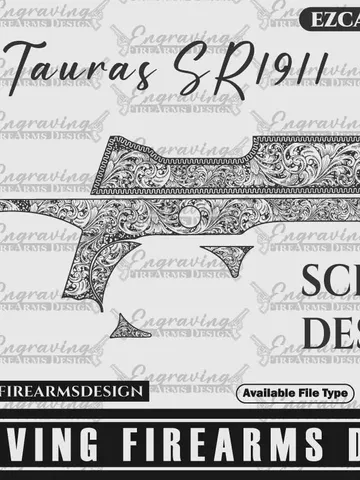 Engraving Firearms Design Tauras SR1911 Scroll Design with Versace pattern $49.99