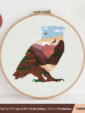 Owl Silhouette Cross stitch pattern | Embroidery Pattern | Instant Download | Embroidery Designs $5.94