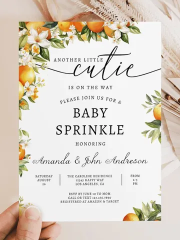 Little Cutie Baby Sprinkle Invitation Template, Cutie Baby Shower Invitation Template, Girl Baby Sprinkle Editable Template - I104 $7.00