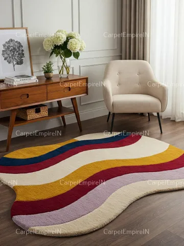 Irregular Shaped Rug - Hand-Tufted, Handmade rug, Layerd area rug, Bedroom rug, Livingroom rug, Kids rug, Custom rug, 3x5,4x6,5x7,6x9,7x10. $233.80