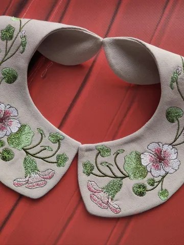 Machine embroidery design collar "Nasturtium" $10.39