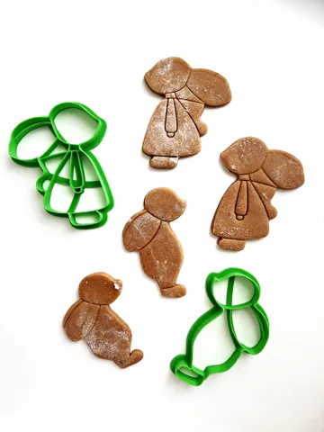 Easter Bunny cookie cutter Custom stamp for cake topper gingerbread decor cutters sugar cookies polimer clay $22.00