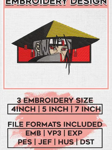 Itachi Rectangle embroidery design, Naruto embroidery, embroidery file, anime design, anime shirt, Digital download EMB_ANIME_258 $6.99