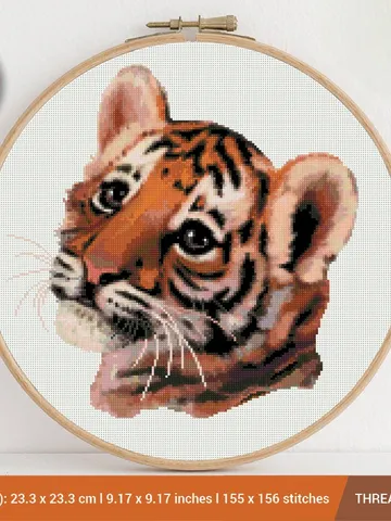 Tiger Baby Cross stitch pattern | Embroidery Pattern | Instant Download | Embroidery Designs $8.60