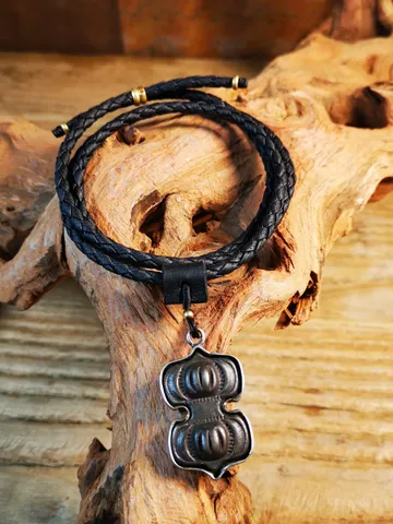 Gandhanra Antique Tibetan Buddhist Protective Pendant,Vajra Dorje Amulet (Vajrayana) ,the Protector of Buddha, inlaid with Sliver $49.99