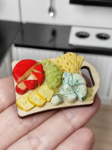 Cheese Board - Cheese platter - realistic polymer clay cheese - Cheese - food for dolls - mini food - small food $23.00