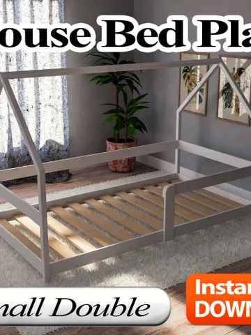 House Bed Plan, Small Double Size, PDF, DIY $10.95