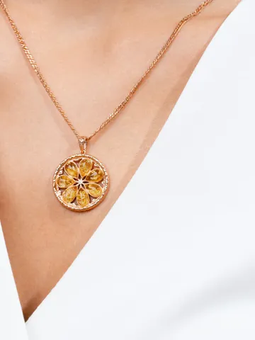 Jewelry pendant Lemons with natural Baltic amber made of 925 silver $99.00