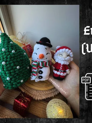 PDF Christmas SET: Santa Claus Snowman Christmas Tree Christmas ornament Christmas decoration Xmas toy Christmas Pattern Amigurumi Pattern $13.50