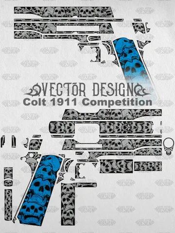 VECTOR DESIGN Colt 1911 Competition Skulls and bones $130.00