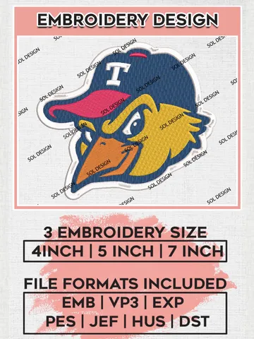 MiLB Toledo Mud Hens Embroidery Design Files, MiLB Toledo Mud Hens Logo, Minor League Baseball Logo Embroidery Designs, MiLB embroidery designs, Machine embroidery designs, Digital Download $6.99