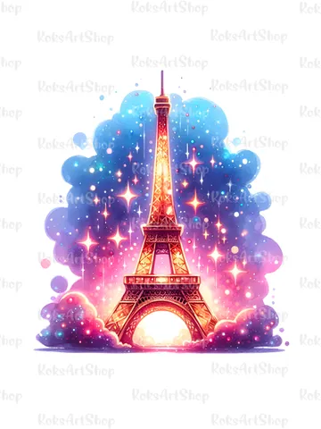 Eiffel Tower PNG, Eiffel Tower sublimation design, Eiffel Tower illustration, Paris sublimation design $1.50