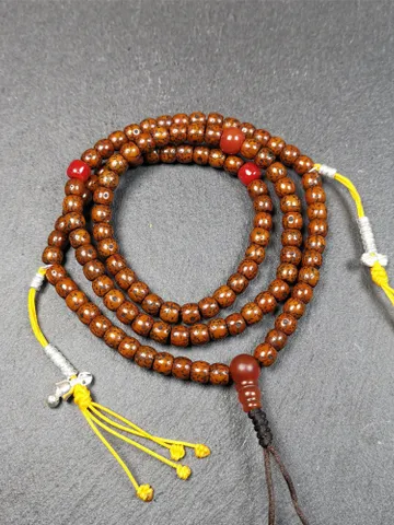 Gandhanra Old 108 Tibetan Lotus Seed Beads Mala,Prayer Beads Necklace for Meditation,Diameter 0.24", Circumference 22.8" $139.99