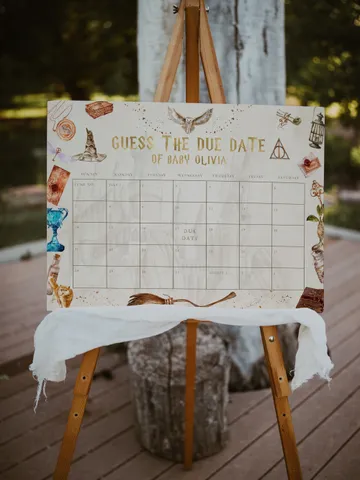 Wizarding World Due Date Calendar Game Baby's Birth Date Game; Magic School Baby Shower; Guess the Due Date Calendar printable; wh1 $11.62
