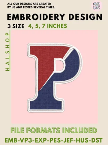 Pennsylvania Quakers NCAA College Team Embroidery File, Digital Machine Embroidery Design, 3 Sizes Included, Instant Download $6.99