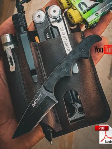 Leather EDC, Belt Case Pattern, leather organizer, Leather Multitool Sheath, Leather man sheath, multitool, tactical pen, flashlight PDF. $7.00