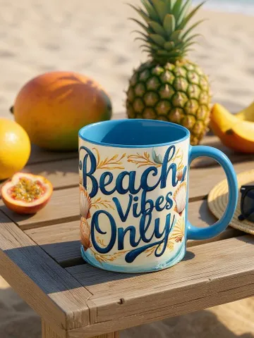 Beach Vibes Only Mug | Coastal Seashell Coffee Cup | Ocean Aesthetic Cup, Summer Gift Idea, Hand Lettered, Coastal Kitchen Decor, Home Decor $12.93