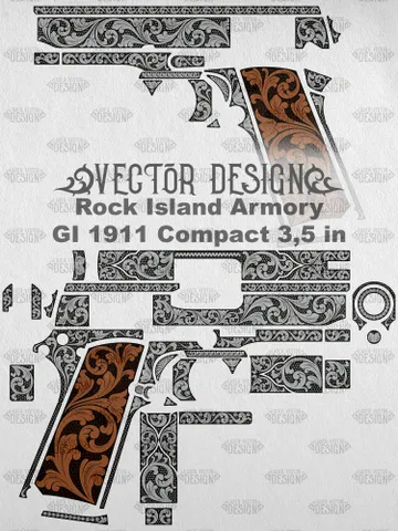 VECTOR DESIGN Rock Island Armory GI 1911 Compact 3,5 in Scrollwork $130.00
