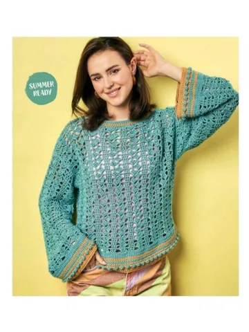 Sweater crochet pattern, jumper crochet pattern, Lase sweater pattern, summer sweater women pdf $8.90