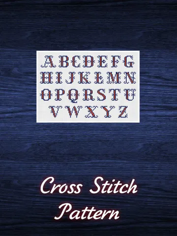 Vintage Cross Stitch Pattern Alphabet Counted Digital Download PDF $4.50