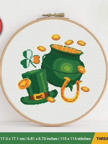 Saint Patrick's day Cross stitch pattern | Embroidery Pattern | Instant Download | Embroidery Designs $5.94