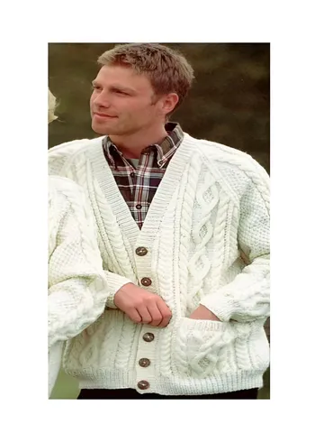 Men cardigan knitting pattern, aran men cardigan pattern pdf $6.68