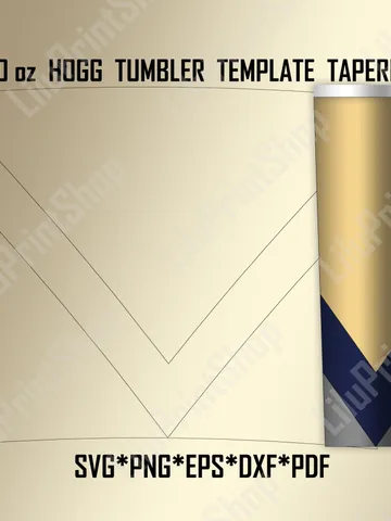 Vsplit Hogg Tumbler template svg 20 oz Hogg Skinny tumbler V split cut file for tapered hogg tumbler $2.71