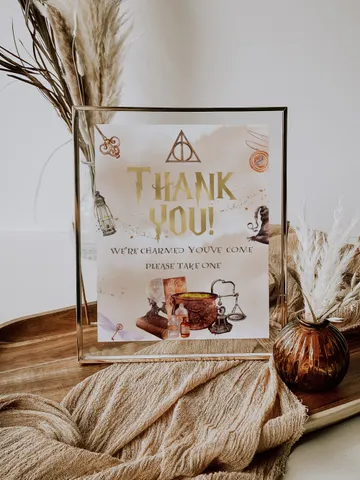 THANK YOU SIGN; Wizard Baby Shower sign; Magic School Baby Shower template; Instant Download; wP66 $7.55